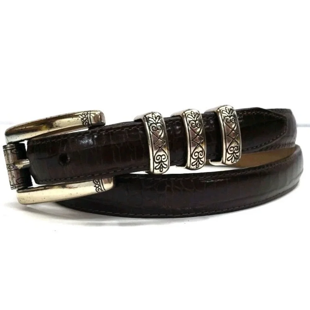 Ladies Brighton Belt Sz 30 Alligator Embossed Made in USA